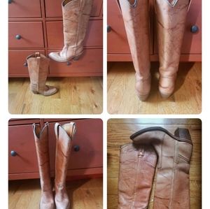 Vintage Double H western style  Leather Cowgirl Boots  Women's 7B 5258 